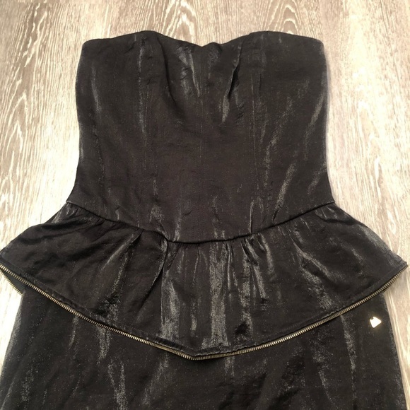 Lurker Label by Matix Strapless Black Peplum Women’s Dress Size S Edgy Y2K Vibes - Picture 3 of 10